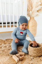 Load image into Gallery viewer, Ely&#39;s &amp; Co. Organic French Terry Footie &amp; Beanie - Blue