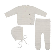 Load image into Gallery viewer, Bee and Dee 4Pc Knit Bris Outfit - Chalk White