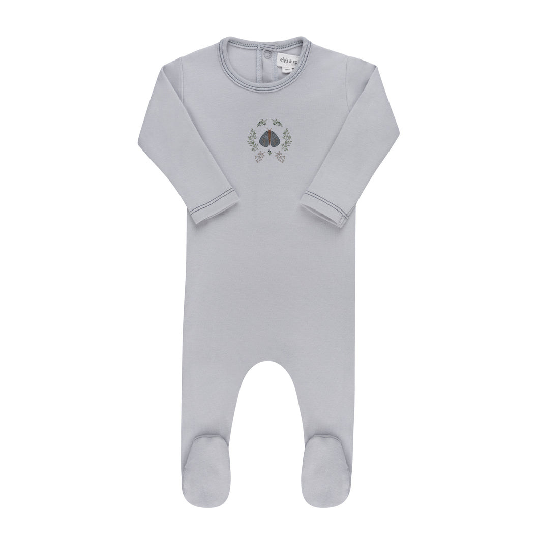 Ely's & Co. Garden Floral Center Collection Footie & Beanie - Blue