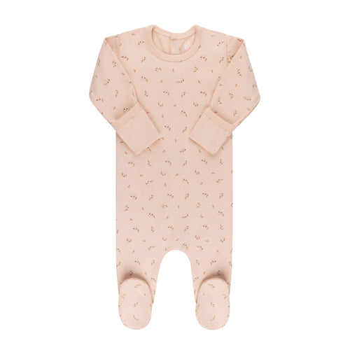Ely's & Co. Printed Floral Footie and Beanie - Pink