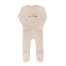 Load image into Gallery viewer, Ely's &amp; Co Velour Embroidered ABC Footie - Pink