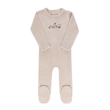 Load image into Gallery viewer, Ely's &amp; Co Embroidered ABC Velour Footie - Tan