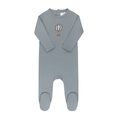 Ely's & Co French Terry Hot Air Balloon Footie - Blue
