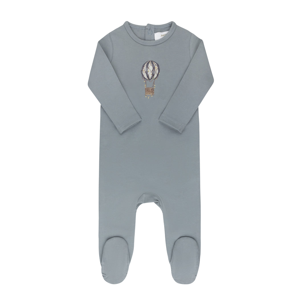 Ely's & Co French Terry Hot Air Balloon Footie - Blue
