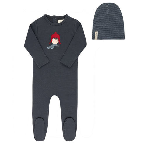 Ely's & Co Autumn Kids Footie & Beanie - Navy