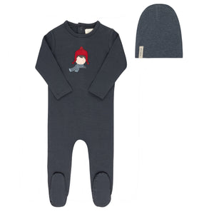 Ely's & Co Autumn Kids Footie & Beanie - Navy