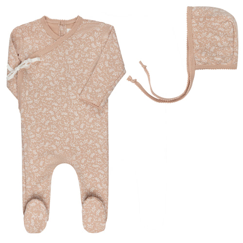 Ely's & Co Vine Collection Footie & Bonnet - Pink