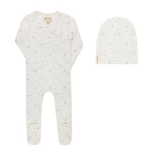 Load image into Gallery viewer, Ely's &amp; Co Printed Floral Star Footie &amp; Beanie - Ivory Stars