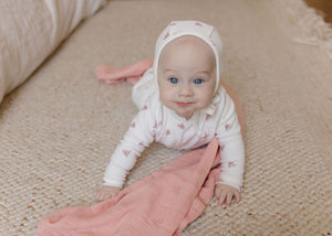 Ely's & Co Velour Leaf Pattern 3 Pc Set - Ivory Girl