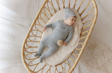 Load image into Gallery viewer, Ely&#39;s &amp; Co Velour Stripe Footie &amp; Beanie - Light Blue