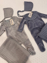 Load image into Gallery viewer, Bee and Dee Pleated Knit Velour 3 Pc Set - Ocean Blue
