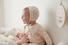 Load image into Gallery viewer, Lil Legs Popcorn Weave Cardigan &amp; Bonnet - Petal
