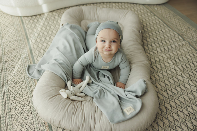 Lil Legs Pointelle Emblem 3 Pc Set - Light Blue