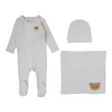 Load image into Gallery viewer, Lil Legs Bear Applique 3 Pc Set - Dusty Blue