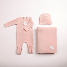 Load image into Gallery viewer, Bee and Dee Birdie Branch Velour 3 Pc Set - Dusty Pink
