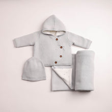 Load image into Gallery viewer, Bee and Dee Delicata Knit Jacket &amp; Beanie - Dusty Blue