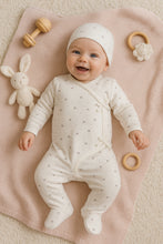 Load image into Gallery viewer, Maniere Bow Wrap Footie and Beanie - Off White