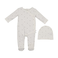 Load image into Gallery viewer, Maniere Bow Wrap Footie and Beanie - Off White