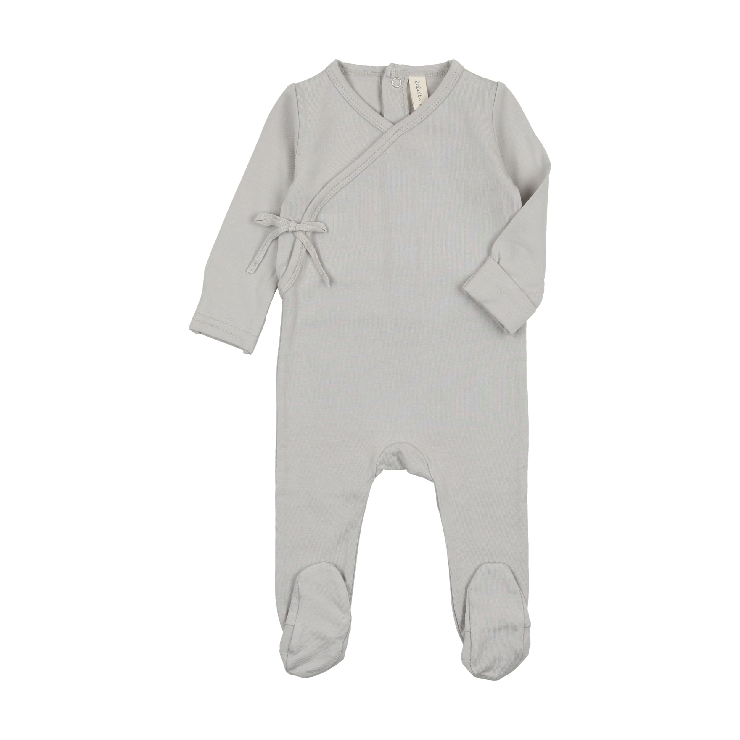 Brushed White Wrapover Footie & Beanie Brushed White Wrapover Footie & Beanie