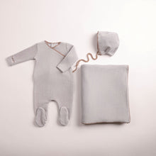 Load image into Gallery viewer, Bee and Dee Classic Stitch Velour 3 Pc Set - Dusty Blue