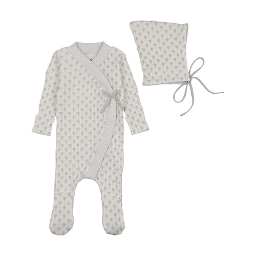 Bee and Dee Double Print Footie & Bonnet - Boys Print
