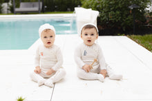 Load image into Gallery viewer, Bee &amp; Dee Dutch Baby Footie &amp; Beanie - Chalk White Boys