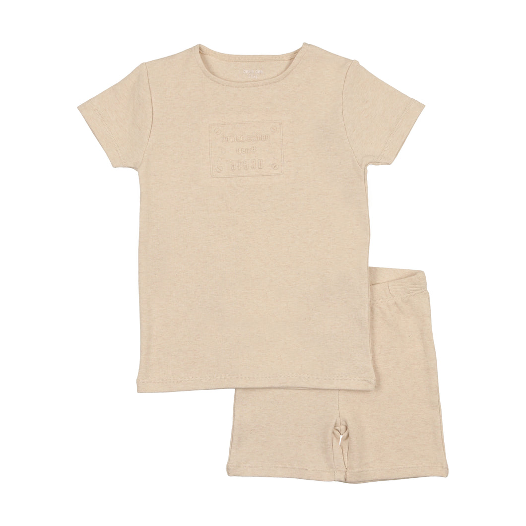 Bee & Dee Embossed Plaque Short Set - Butterscotch