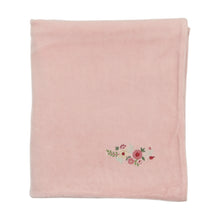 Load image into Gallery viewer, Bee and Dee Embroidered Flowers Velour Footie, Bonnet &amp; blanket - Creme Pink