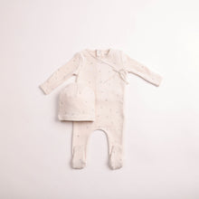 Load image into Gallery viewer, Bee and Dee Flutter and Fly Footie &amp; Beanie - Chalk White Boys