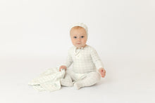 Load image into Gallery viewer, Bee and Dee Goose on Plaid Footie &amp; Bonnet - Chalk White Boys