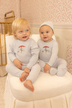 Load image into Gallery viewer, Bee and Dee Kids in Sketch Footie &amp; Beanie - Crisp Blue