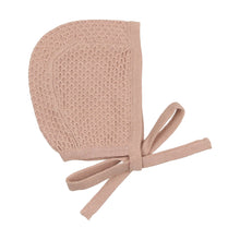 Load image into Gallery viewer, Lil Legs Knit Wrap Pointelle Footie and Bonnet - Rose