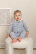 Load image into Gallery viewer, Bee and Dee Knit Ensemble 4 Pc &amp; Blanket - Dusty Blue