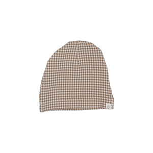 Lil Legs Gingham Bunny Footie & Beanie - Oatmeal