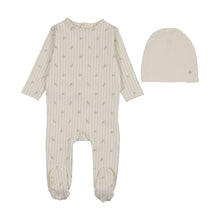 Load image into Gallery viewer, Lil Legs Stripe Print Footie &amp; Beanie - Cream/Oat