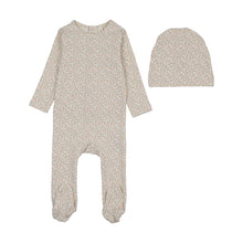 Load image into Gallery viewer, Lil Legs Dahlia Vines Footie &amp; Beanie - Crfeam/Pink