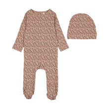 Load image into Gallery viewer, Lil Legs Dahlia Vines Footie &amp; Beanie - Dusty Pink