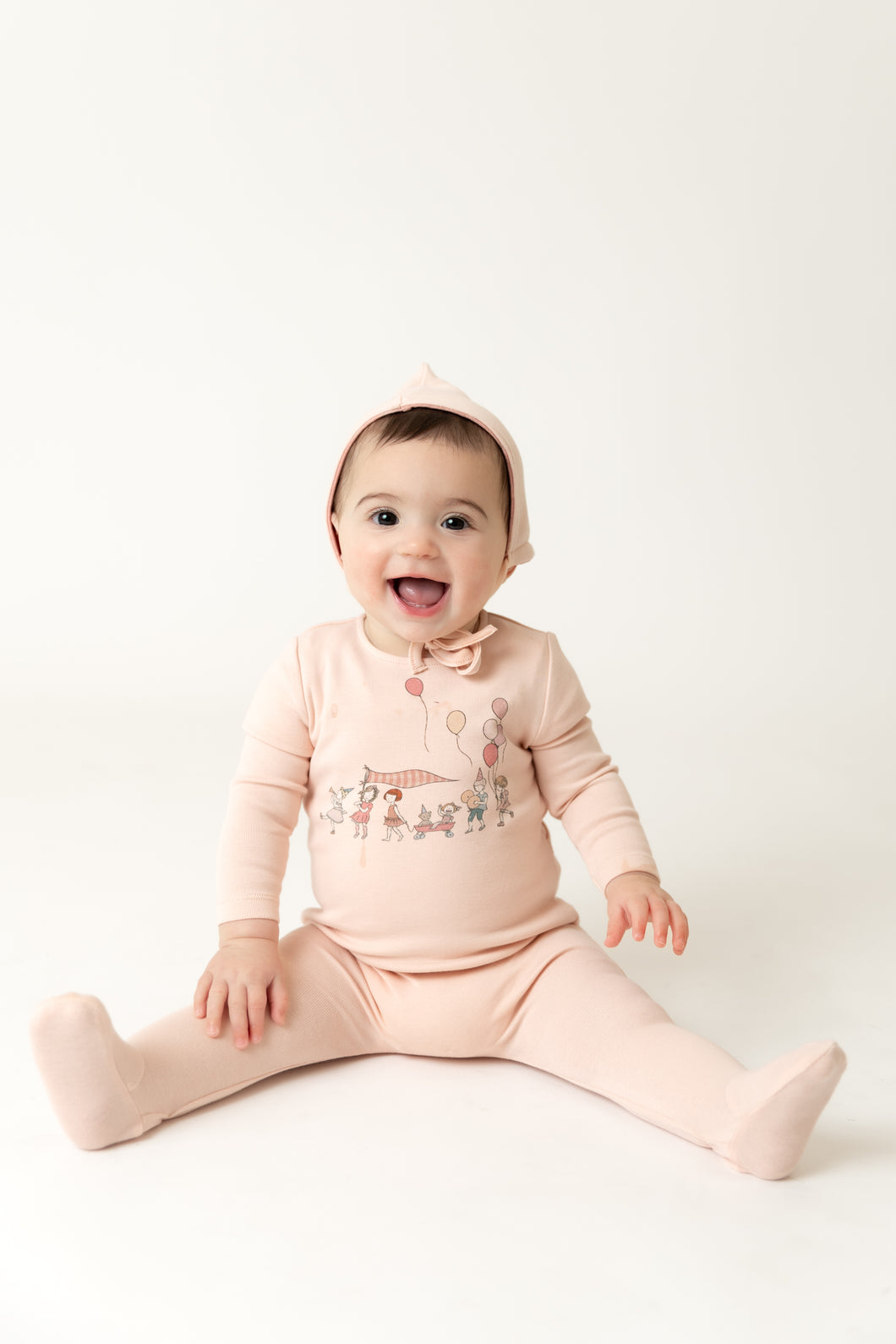 Bee and Dee Little Tot Parade Footie & Beanie - Coral Pink