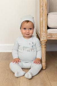 Bee and Dee Little Tot Parade Footie & Beanie - Blue Mist