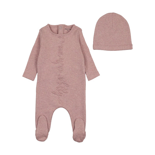 Bee and Dee Once Upon a Baby Footie & Beanie - Tea Rose