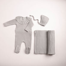 Load image into Gallery viewer, Bee and Dee Pleated Knit Velour 3 Pc Set - London Fog