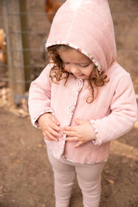Bee and Dee Quilted Print Velour Jacket and Hat - Dusty Pink