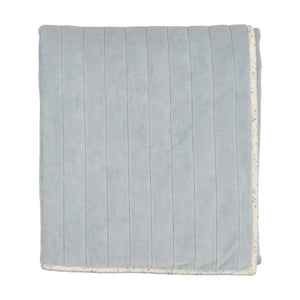 Bee and Dee Quilted Print Velour Blanket - Dusty Blue