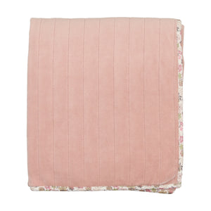 Bee and Dee Quilted Print Velour Blanket - Dusty Pink