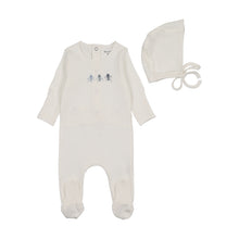 Load image into Gallery viewer, Bee and Dee Rattles Pointelle 3 pc Set - Chalk White Boys