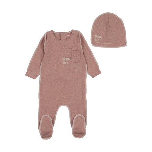 Bee and Dee Sewing Pattern Footie & Beanie - Tea Rose