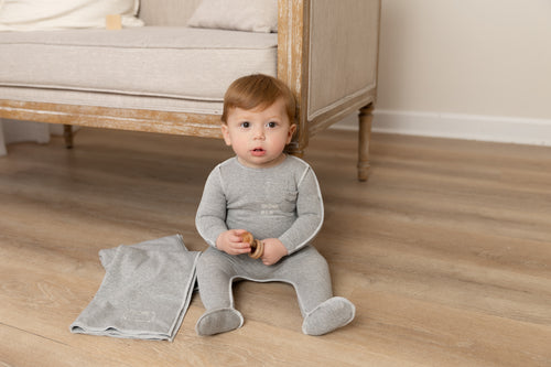 Bee and Dee Sewing Pattern Footie & Beanie - French Grey