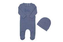 Load image into Gallery viewer, Bee and Dee Rope Signature Footie, Beanie &amp; Blanket - Sea Blue