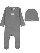 Load image into Gallery viewer, Lil Legs Striped Bebe Footie &amp; Beanie - Off Navy