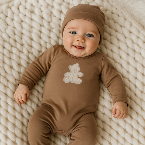 Maniere Sherpa Bear 3 Pc Set - Taupe